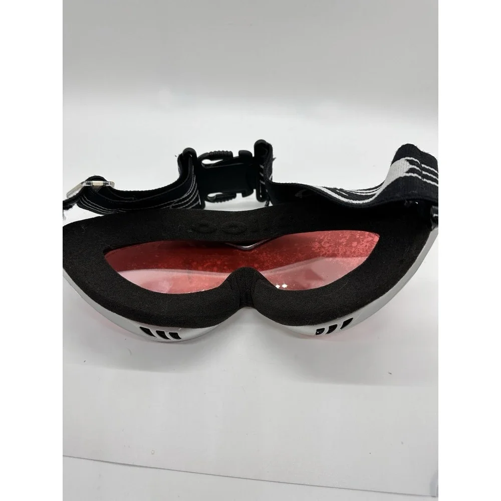 Bolle Ski Snowboard Goggles Silver Black‎ Strap AS IS Lens Damage